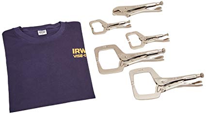 Irwin Industrial Tools 74D Vise-Grip Locking Tool Set with Free T-Shirt, 5-Piece