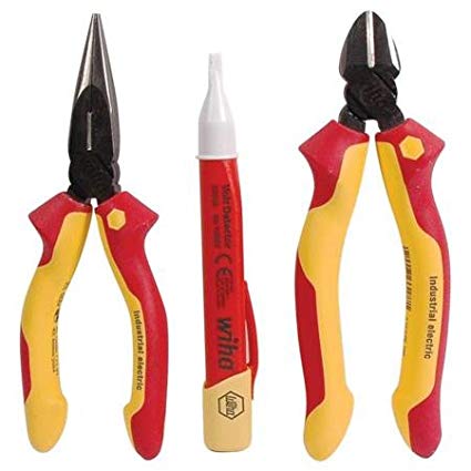Insulated VDE Pliers Set with Voltage Detector With Double Sided Foam Tape