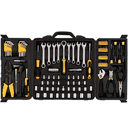 Meditool 108-Piece Tool Box Set General Household Hand Tool Kit with Plastic Toolbox Storage Case