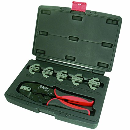 Astro 9477 Professional Quick Interchangeable Ratchet Crimping Tool Set, 7-Piece