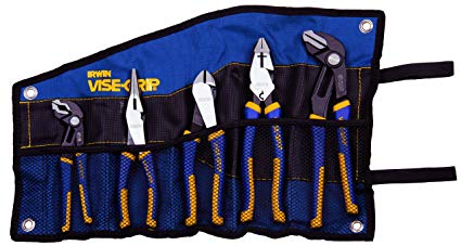 IRWIN Tools VISE-GRIP Pliers Set, 5-Piece Traditional and GrooveLock with Tool Wrap (1802536)